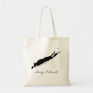 Long Island Map Silhouette Tote Bag