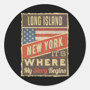 Long Island New York Classic Round Sticker