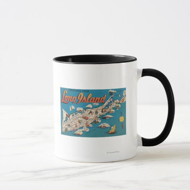Long Island, New York - Greetings From Mug (Right)