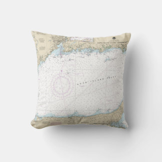 Long Island Sound Eastern Part Nautical Chart Cushion