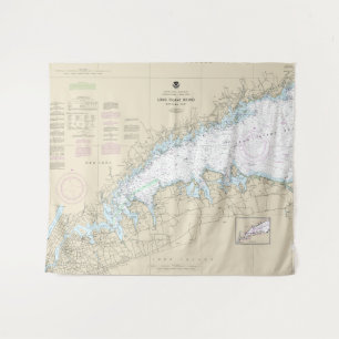 Long Island Sound Western Part Nautical Chart Tapestry