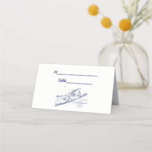 Long Island The Hamptons Map Place Card