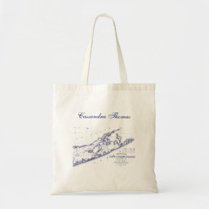 Long Island The Hamptons Map Tote Bag