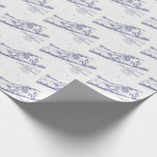 Long Island The Hamptons Map VC 2 Wrapping Paper (Corner)