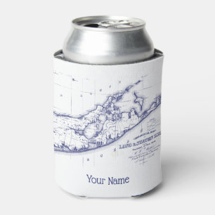 Long Island The Hamptons Map VC Can Cooler