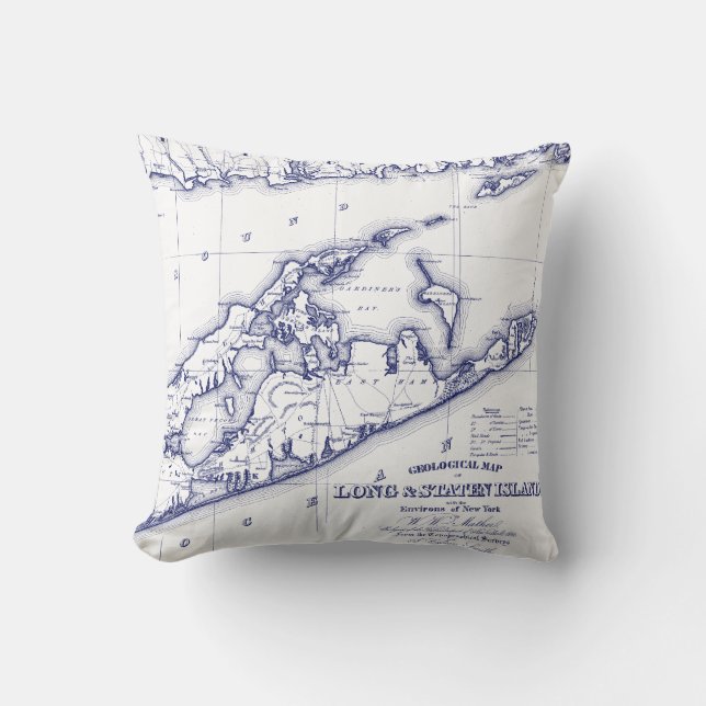 Long Island The Hamptons Map VC Cushion (Front)