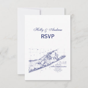 Long Island The Hamptons Map VC RSVP Card