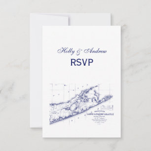 Long Island The Hamptons Map VC RSVP Card