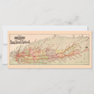 Long Island Vintage Map Card