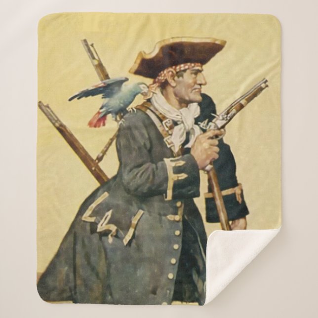 “Long John Silver” from “Treasure Island” Sherpa Blanket (Front)