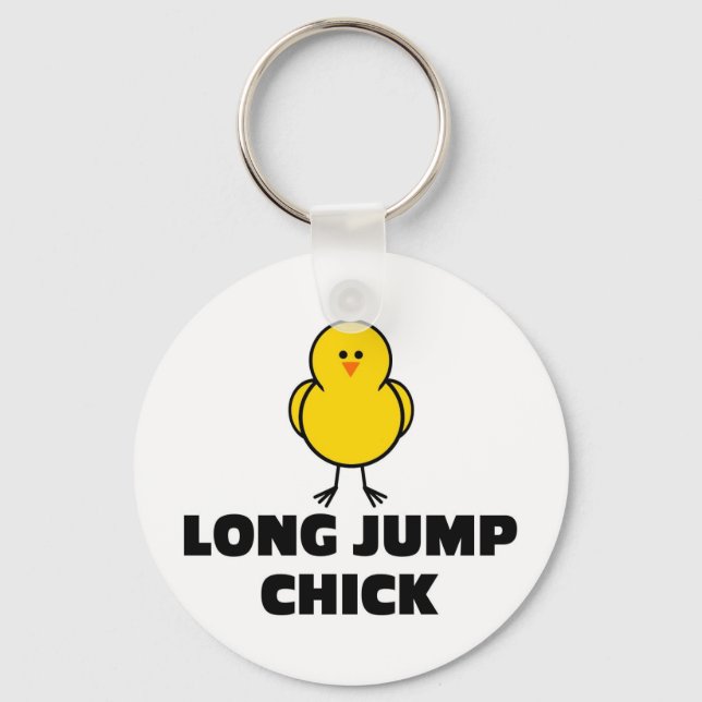 Long Jump Chick Key Ring (Front)