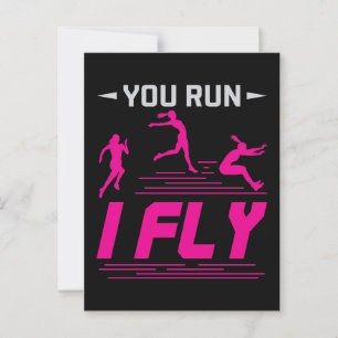 Long Jump Jumper Women You Run I Fly Postcard