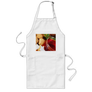 Long kitchen apron happy feast
