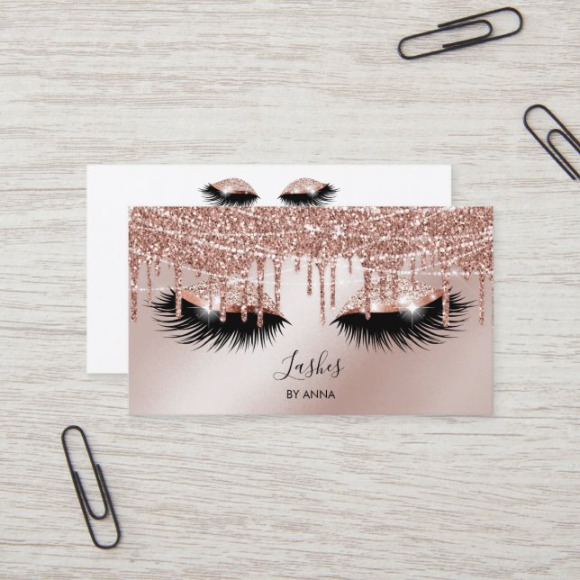 Long Lash Extension Makeup Artist Beauty Salon Bus Business Card (Front/Back In Situ)