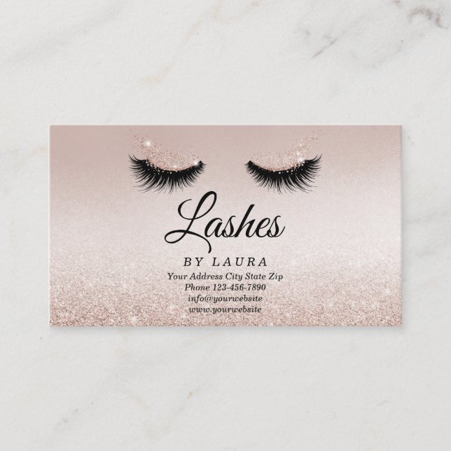 Long Lash Extension Makeust Artist Business Card V (Front)