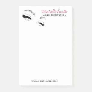 Long lashes Lash Extension Eyeliner branding Post-it Notes