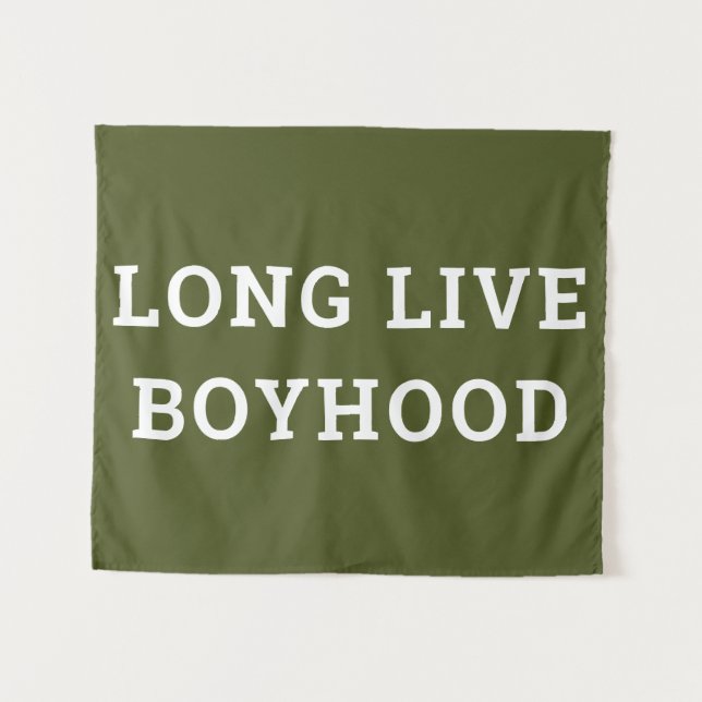 Long Live Boyhood Boy's Room Playroom Nursery Wall Tapestry (Front (Horizontal))