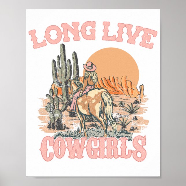 Long live cowgirls - Western Cowgirl Poster (Front)
