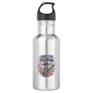 Long Live Freedom Patriotic Skeleton Rocker Shirt_ 532 Ml Water Bottle