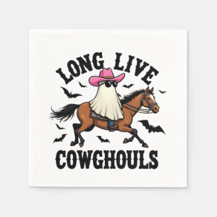 Long Live Ghouls Spooky Halloween Ghost Cowboy Napkin
