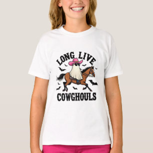 Long Live Ghouls Spooky Halloween Ghost Cowboy T-Shirt