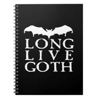 Long Live Goth Vampire Bat Spiral Notebook