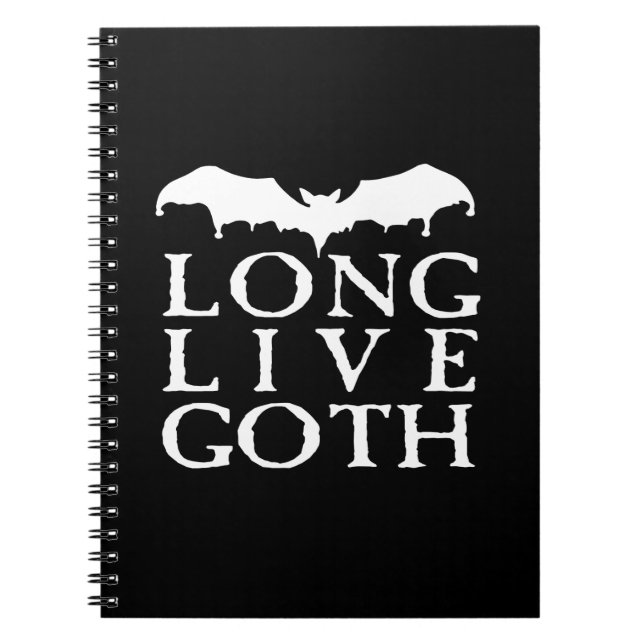 Long Live Goth Vampire Bat Spiral Notebook (Front)