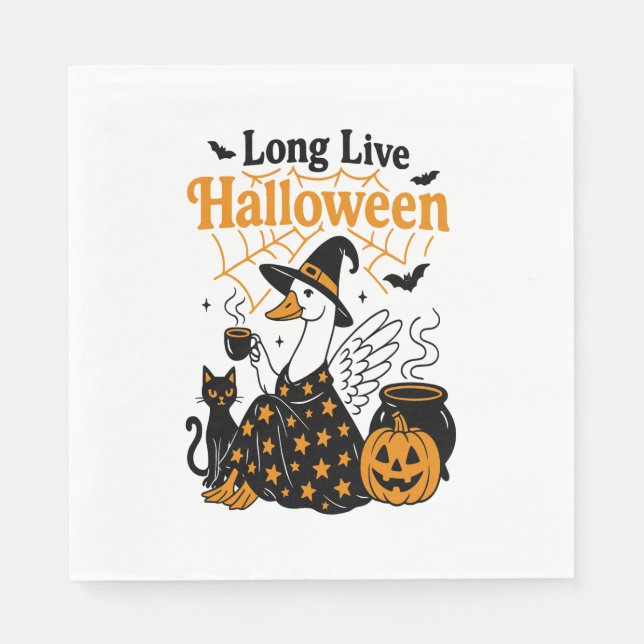 Long Live Halloween Goose Witch Napkin (Front)