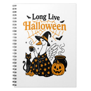 Long Live Halloween Goose Witch Notebook