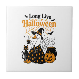 Long Live Halloween Goose Witch Tile