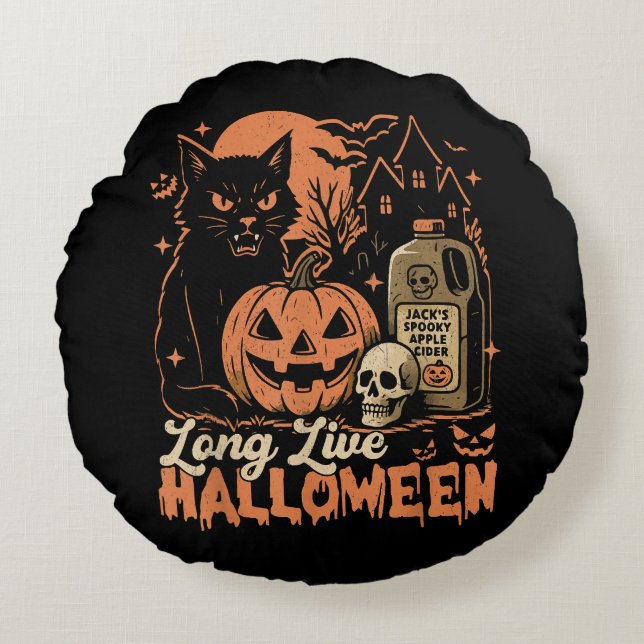 Long Live Halloween Round Cushion (Front)