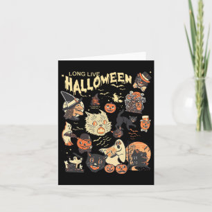 Long Live Halloween Vintage Pumpkin Witch Ghost Bl Card