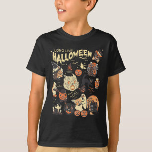 Long Live Halloween Vintage Pumpkin Witch Ghost Bl T-Shirt