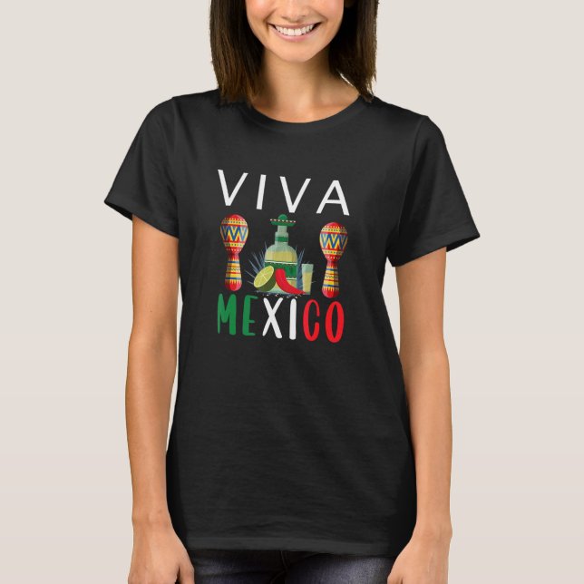Long Live Mexico Mexican Independence day I Love M T-Shirt (Front)