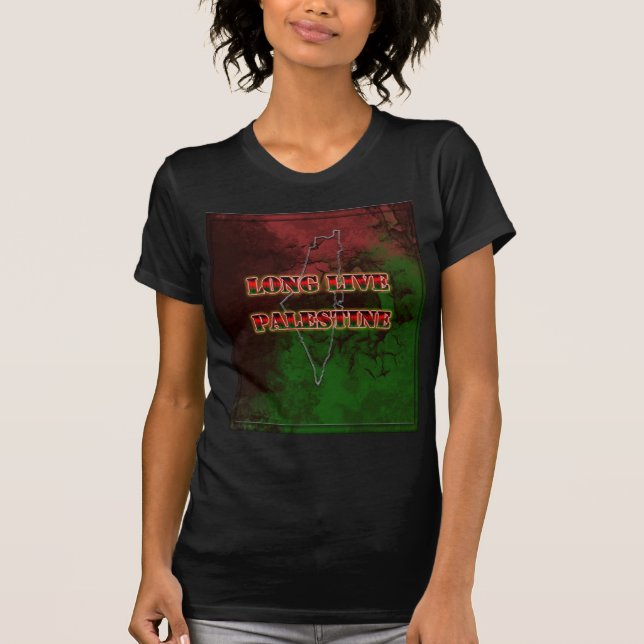 Long Live Palestine Distressed Women's T-Shirt (Front)