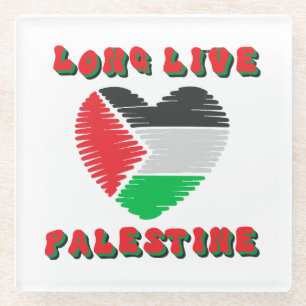 Long Live Palestine Glass Coaster