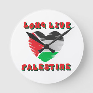 Long Live Palestine Round Clock