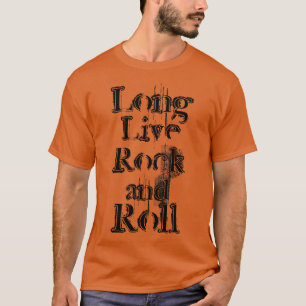 Long Live Rock And Roll Black Grunge Text T-Shirt