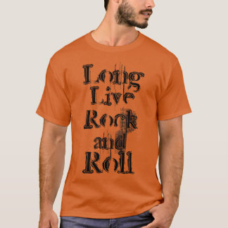 Long Live Rock And Roll Black Grunge Text T-Shirt