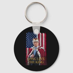 Long Live The King Vintage Retro Trump Portrait 4t Key Ring