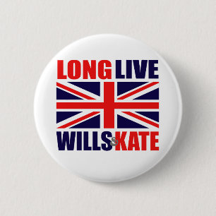 Long Live Wills & Kate 6 Cm Round Badge