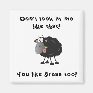 Long Lost Lamb: Grass Eating Black Sheep Magnet