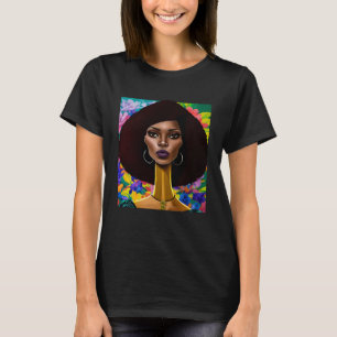 Long neck afro black women and flower 5 T-Shirt