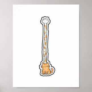 Long Neck Cat Poster