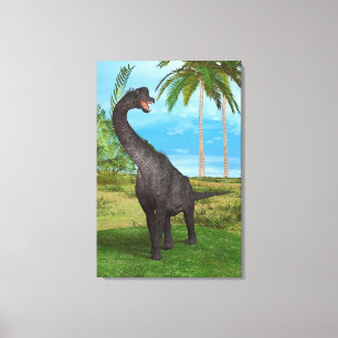 Long Neck Dinosaur Jungle Adventure Canvas Print