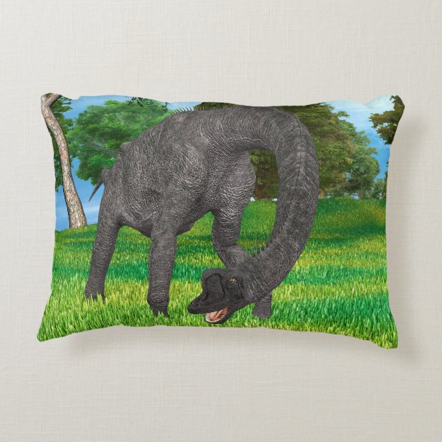 Long Neck Dinosaur Jungle Adventure Decorative Cushion (Back)