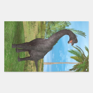 Long Neck Dinosaur Jungle Adventure Rectangular Sticker