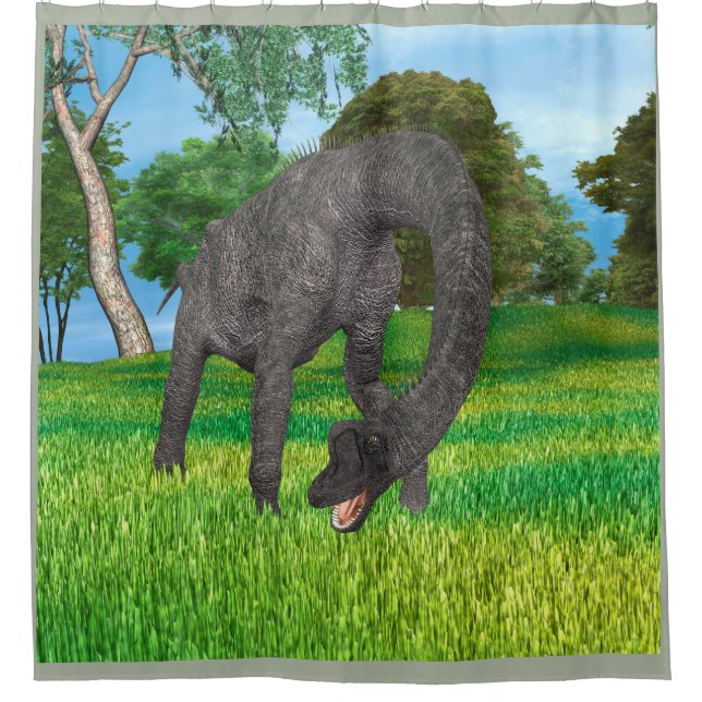 Long Neck Dinosaur Jungle Adventure Shower Curtain (Front)