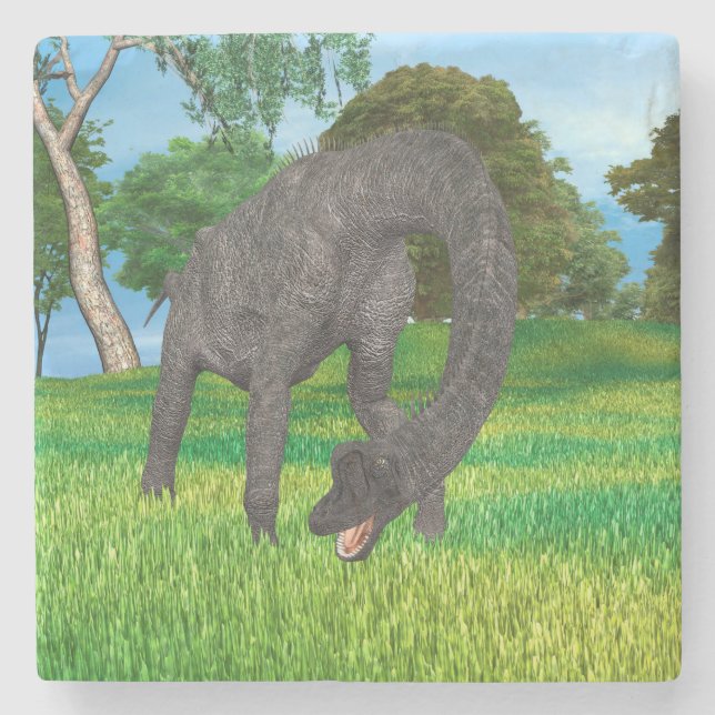 Long Neck Dinosaur Jungle Adventure Stone Coaster (Front)