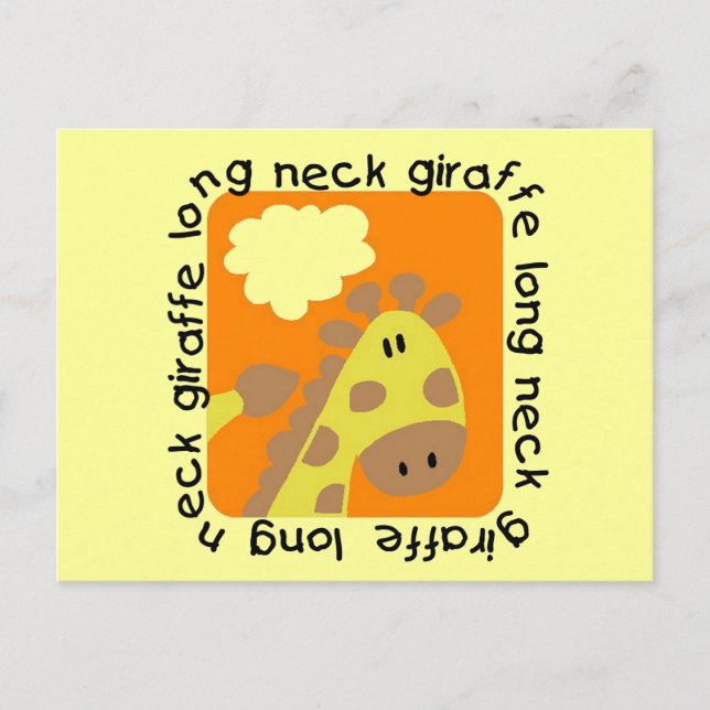 Long Neck Giraffe Tshirts and Gifts Postcard (Front)